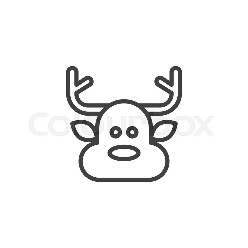 800x800 Christmas Deer Head Outline Icon Stock Vector Colourbox - Deer Head Outline Drawing