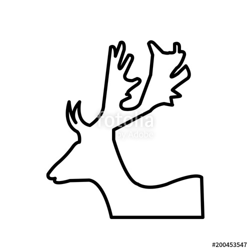 500x500 Deer Head Outline Clip Art On White Background Stock Image - Deer Head Outline Drawing
