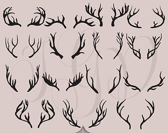340x270 drawn horns deer - Deer Horns Drawing