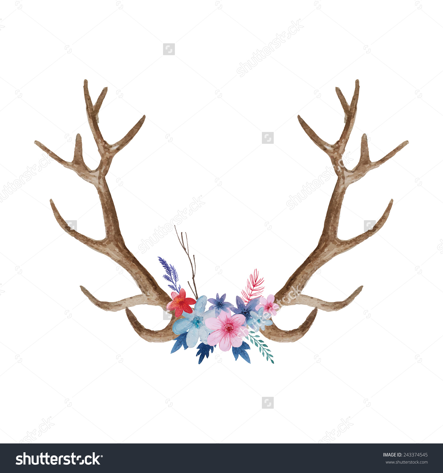1500x1600 Animal Horn Clipart To Draw - Deer Horns Drawing