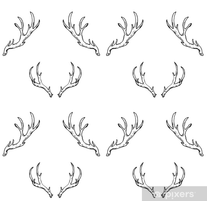 Deer Horns Drawing at PaintingValley.com | Explore collection of Deer ...