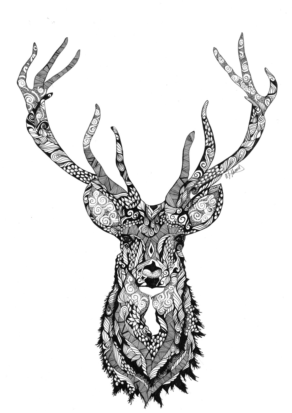 1000x1414 deer forest wilderness road - Deer In Forest Drawing