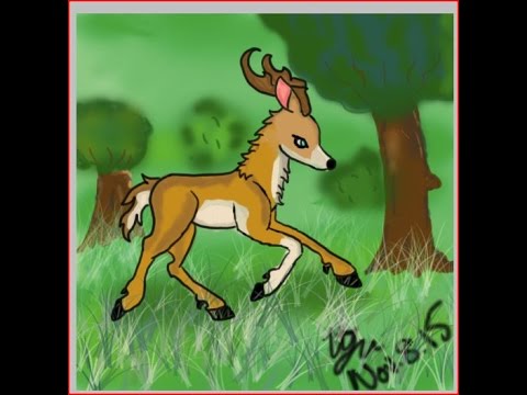 480x360 Speed Drawing Of Deer Of The Forest - Deer In Forest Drawing