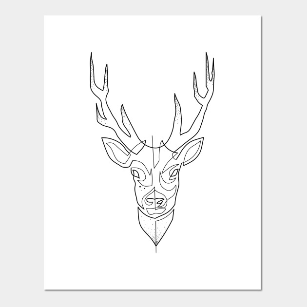 630x630 Deer Drawing In One Line - Deer Line Drawing