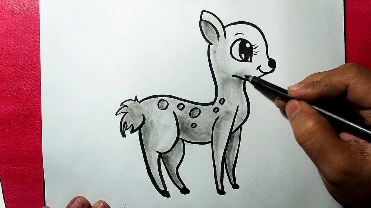 1280x720 How To Draw A Beautiful Deer Simple Line Drawing Of A Deer - Deer Line Drawing