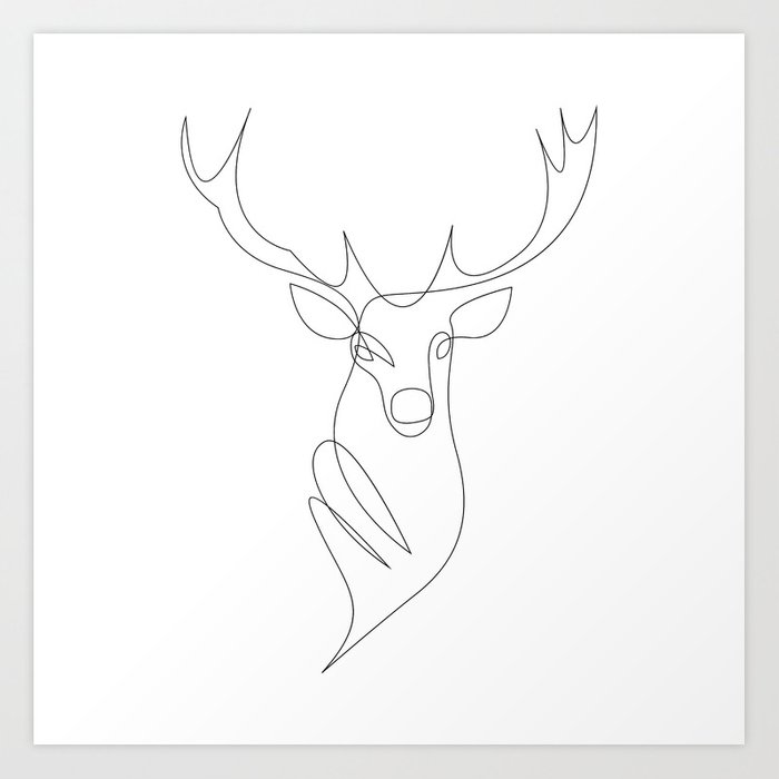 700x700 Oh Deer - Deer Line Drawing