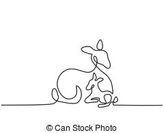 240x194 Continuous Line Drawing Vector Clipart Images - Deer Line Drawing