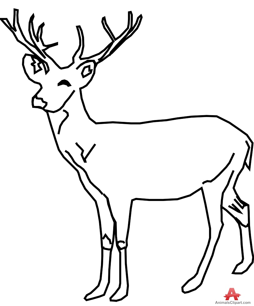 830x999 Deer Clipart Outline Collection - Deer Outline Drawing