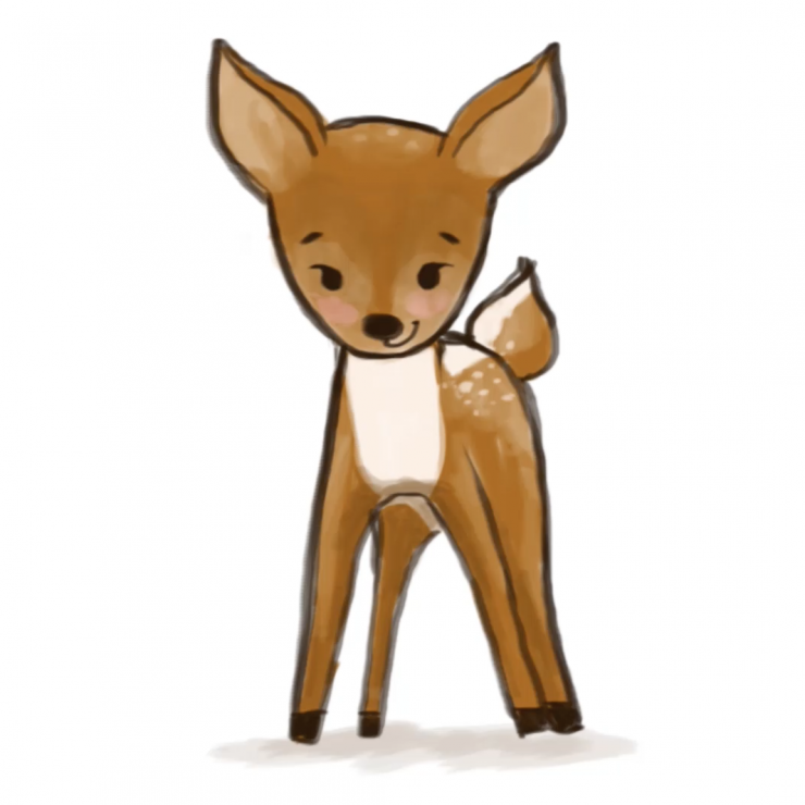 740x740 Time Lapse Watch Me Drawing A Deer Lalelilolu Studios - Deer Pictures Drawing
