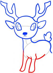 220x302 How To Draw How To Draw A Deer For Kids - Deer With Antlers Drawing