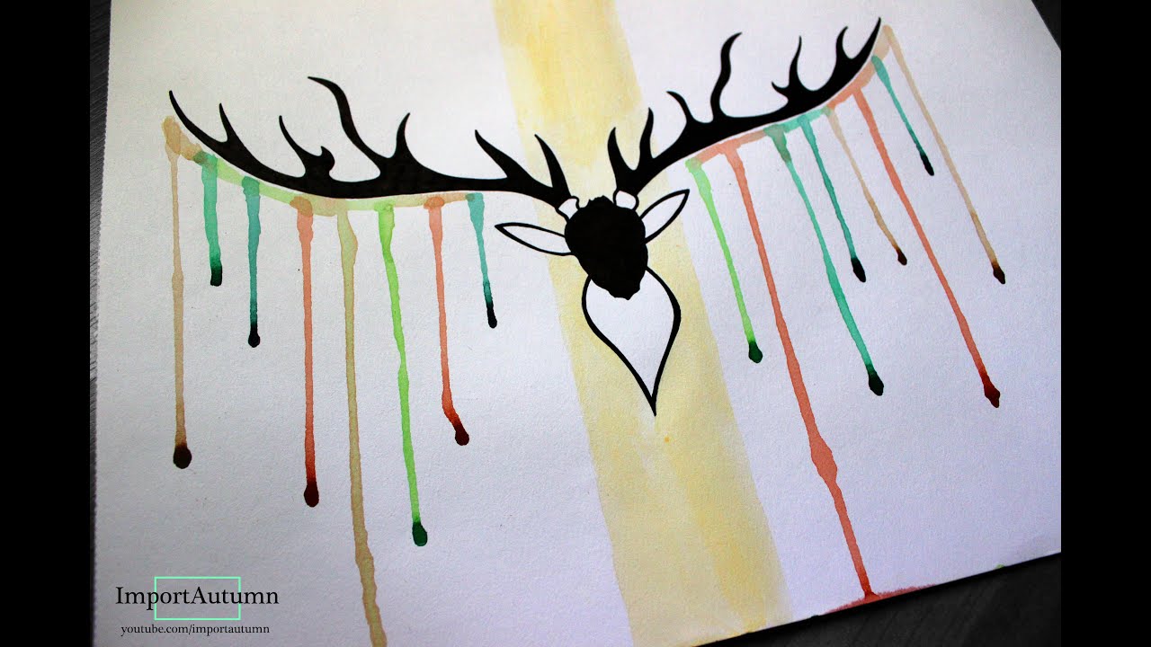 1280x720 let's draw deer antlers + watercolour - Deer With Antlers Drawing