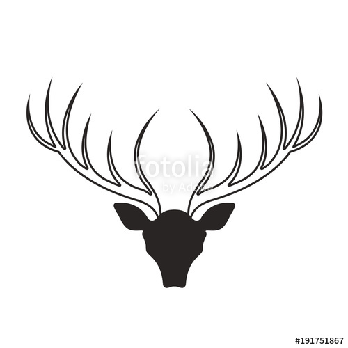 500x500 deer antlers vector drawing stock image and royalty free vector - Deer With Antlers Drawing