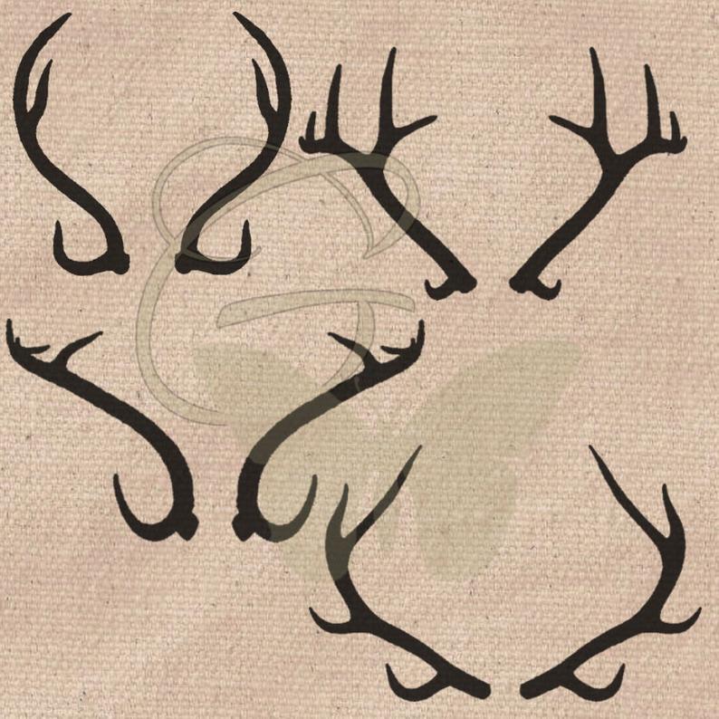 794x794 deer antlers craft pack digital stencil craft supplies etsy - Deer With Antlers Drawing