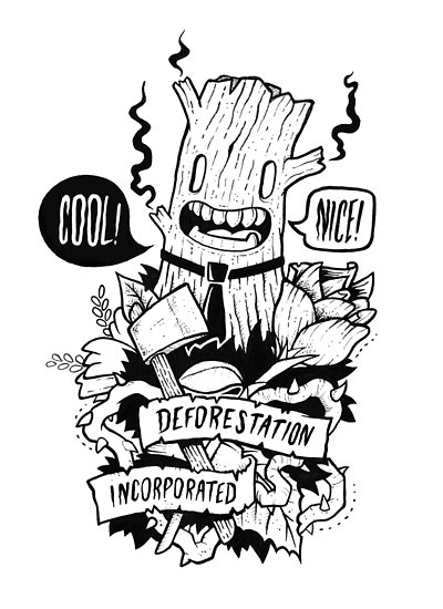 400x550 Doodleart - Deforestation Drawing