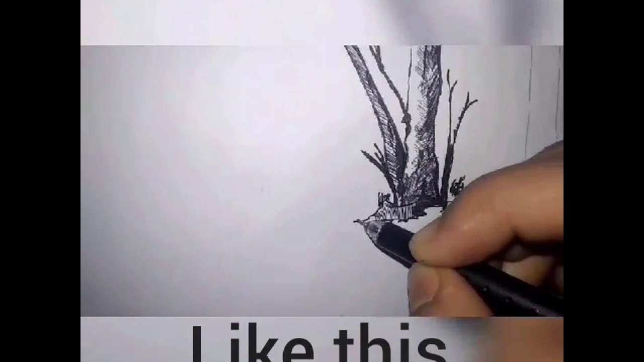 1280x720 how we draw pen sketch on topic deforestation - Deforestation Drawing