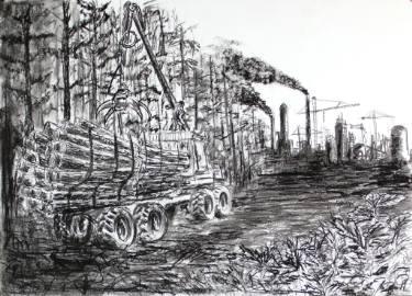 375x270 Save Trees Drawing - Deforestation Drawing