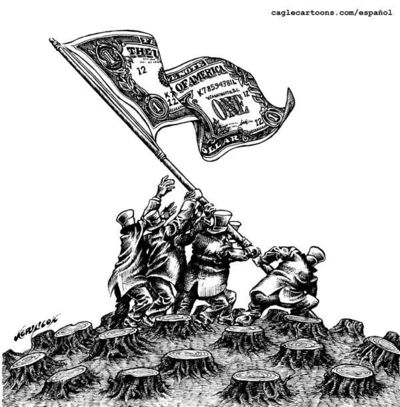 400x407 this is a cartoon drawing depicting deforestation - Deforestation Drawing