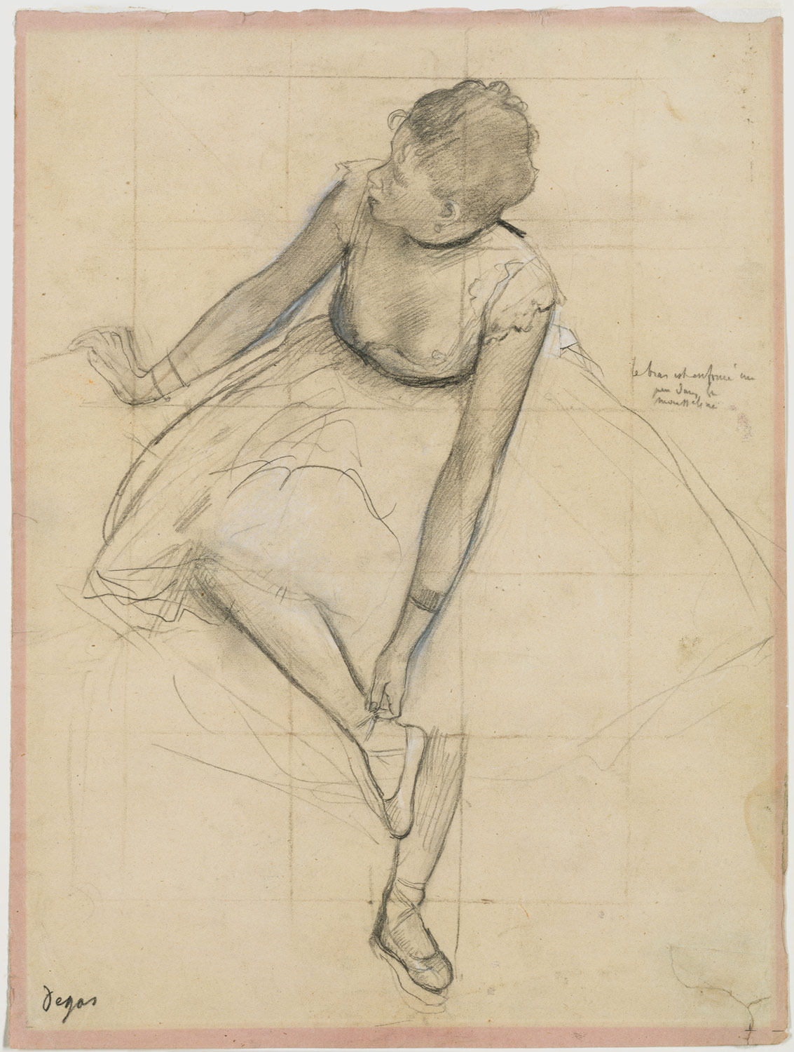 1133x1500 dancer adjusting her slipper edgar degas work - Degas Ballerina Drawing