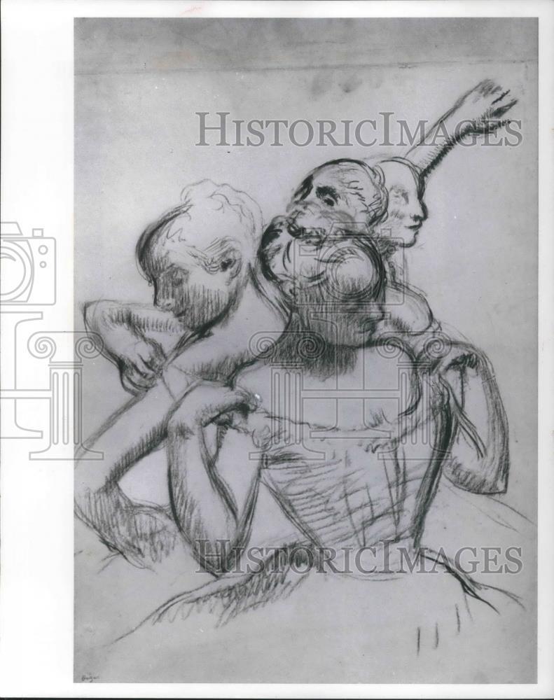 791x1000 press photo edgar degas dancers drawing charcoal - Degas Ballerina Drawing