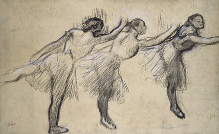 428x263 three studies of a ballerina - Degas Ballerina Drawing