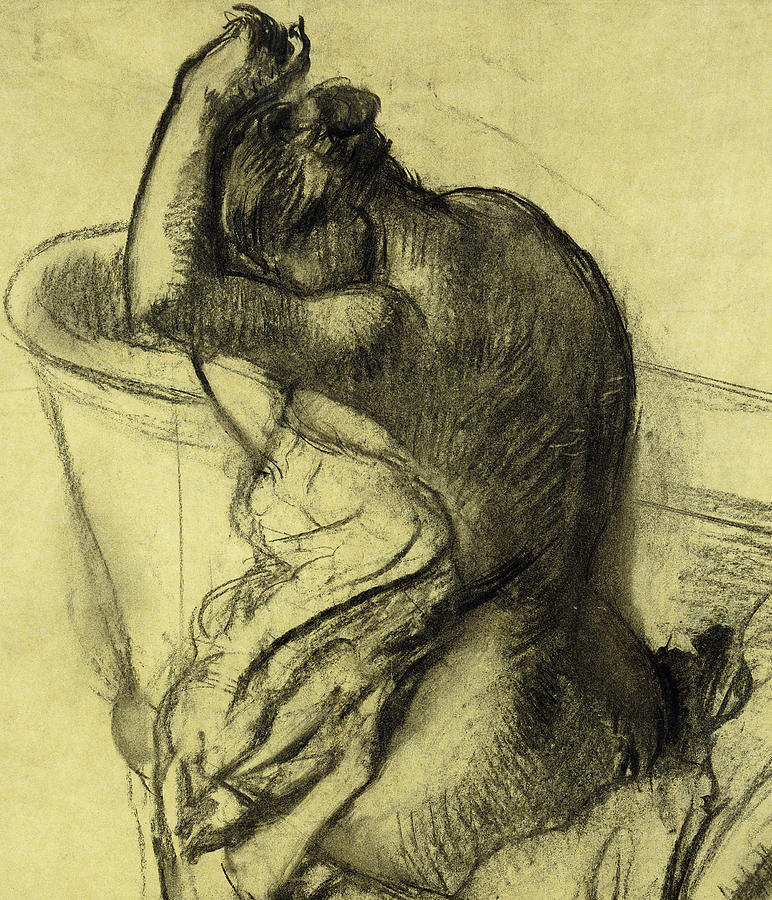 772x900 after the bath drawing - Degas Drawings