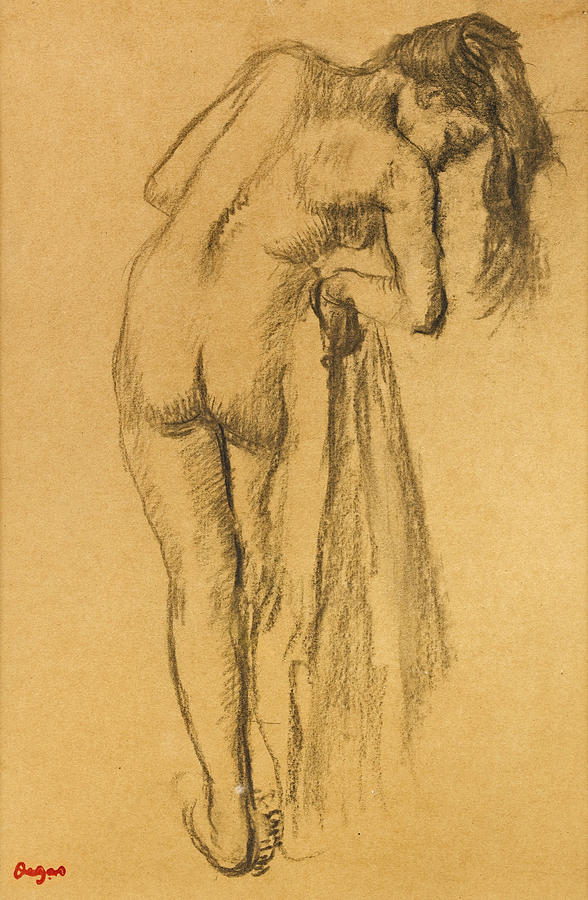 588x900 la toilette apres le bain drawing - Degas Drawings