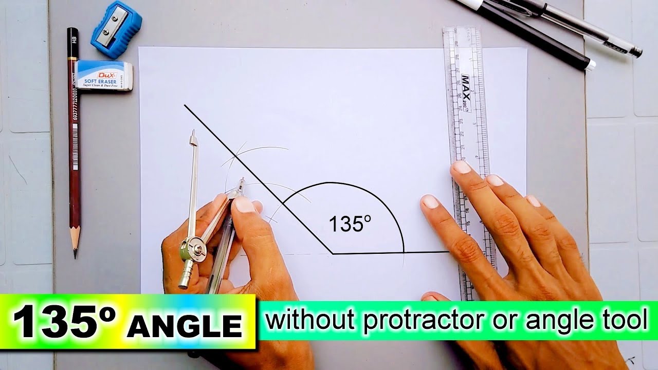 1280x720 how to draw degree angle without protractor or angle tool - Degree Drawing