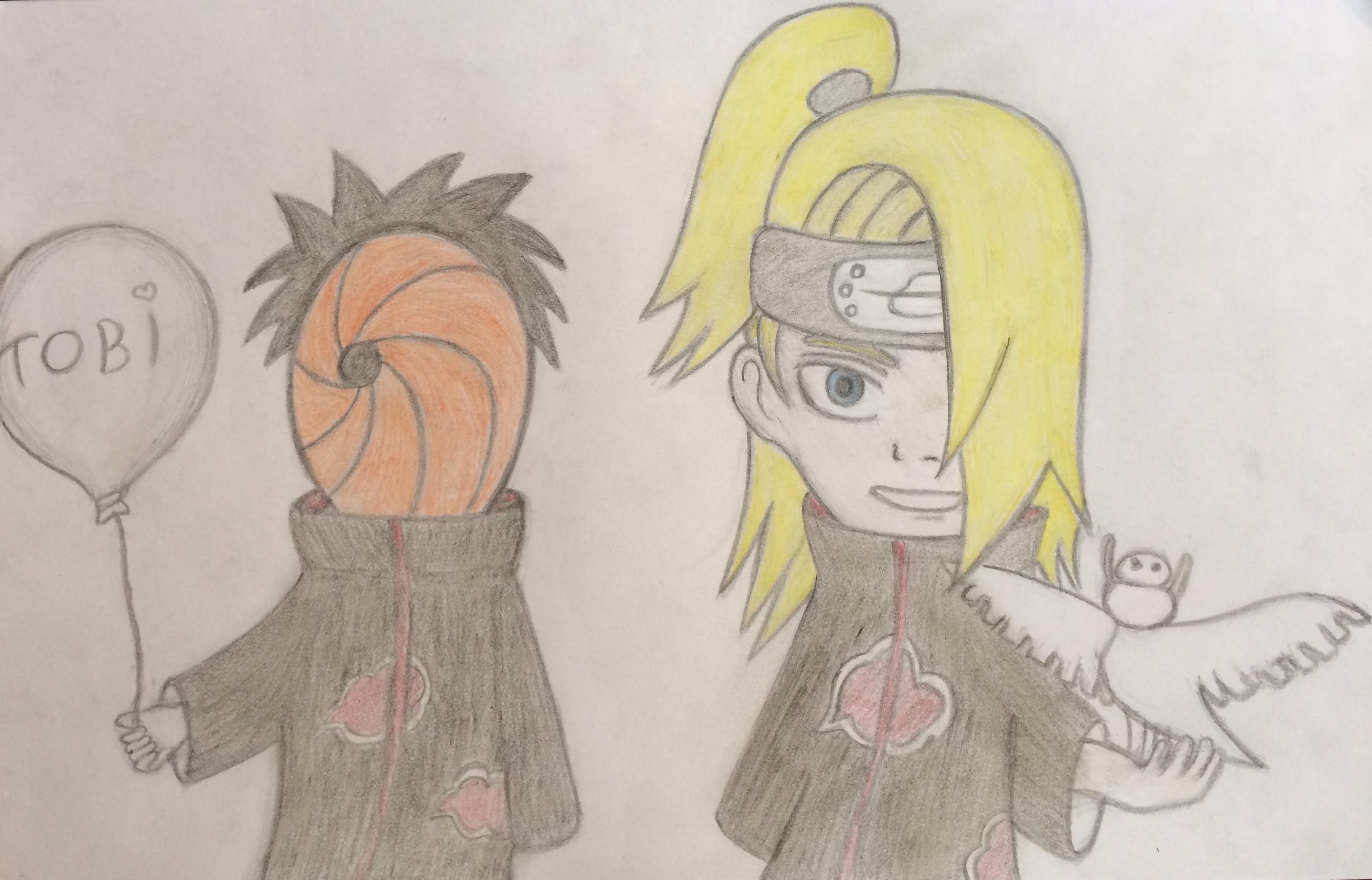 3228x2070 My Chibi Tobi Deidara Drawing Naruto - Deidara Drawing