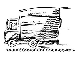 266x200 delivery van quick transportation drawing stock vectors - Delivery Drawing