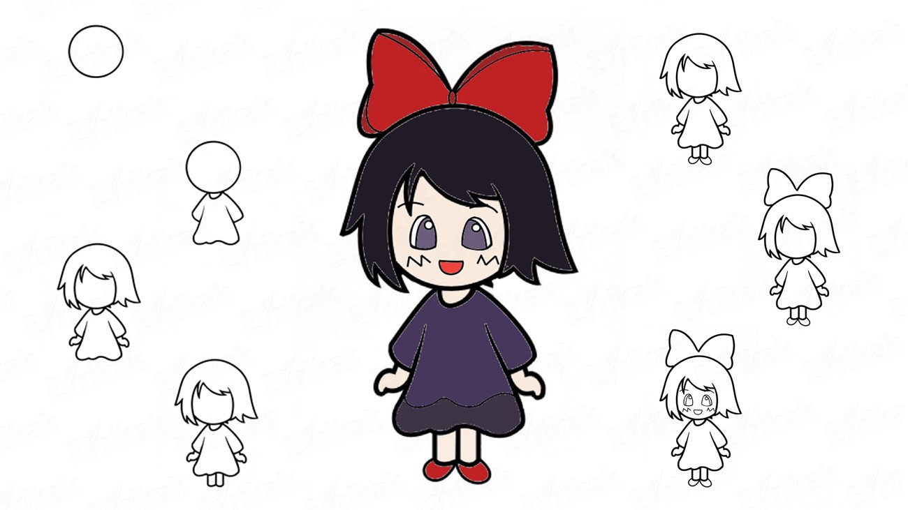 1300x731 how to draw kiki girl from delivery - Delivery Drawing