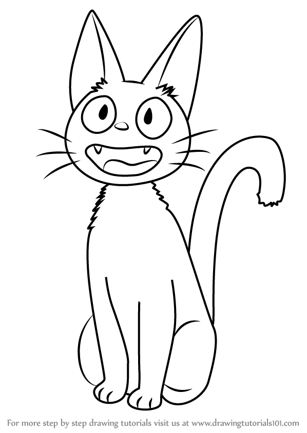 598x844 learn how to draw jiji from kiki's delivery service - Delivery Drawing