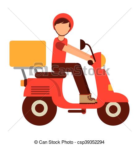450x470 motorcycle delivery food isolated icon vector illustration design - Delivery Drawing
