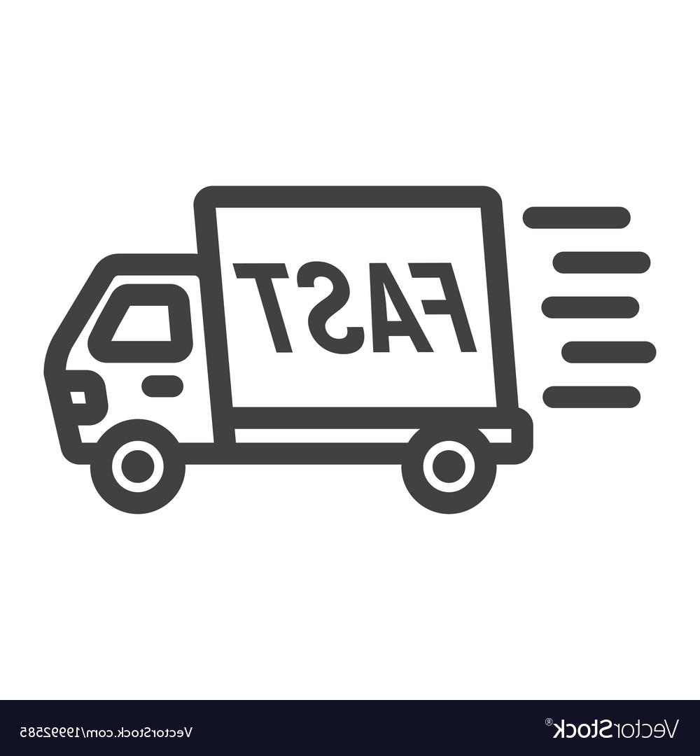 1000x1080 best fast shipping line icon delivery truck vector drawing - Delivery Drawing