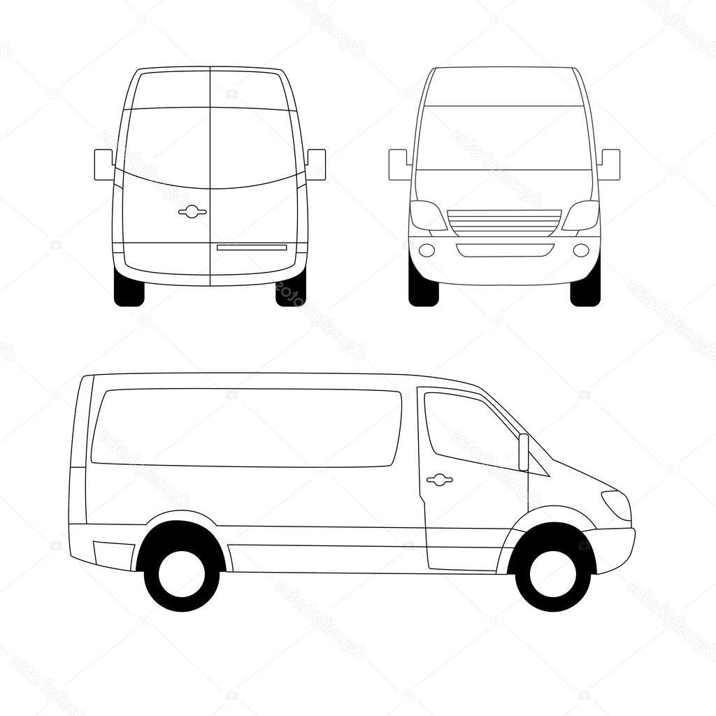 1024x1024 best free stock illustration white delivery van leftside front - Delivery Drawing