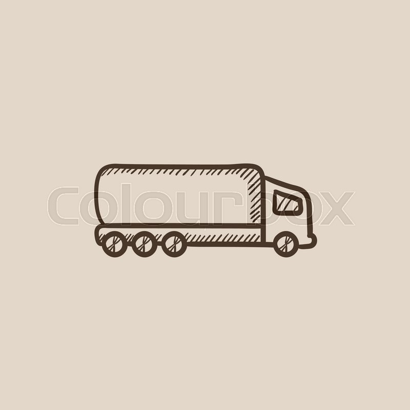 800x800 Delivery Truck Sketch Icon For Web, Mobile And Infographics Hand - Delivery Truck Drawing