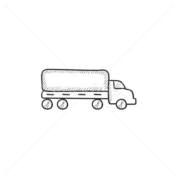 600x600 Delivery Truck Sketch Icon Vector Illustration Andrei Krauchuk - Delivery Truck Drawing