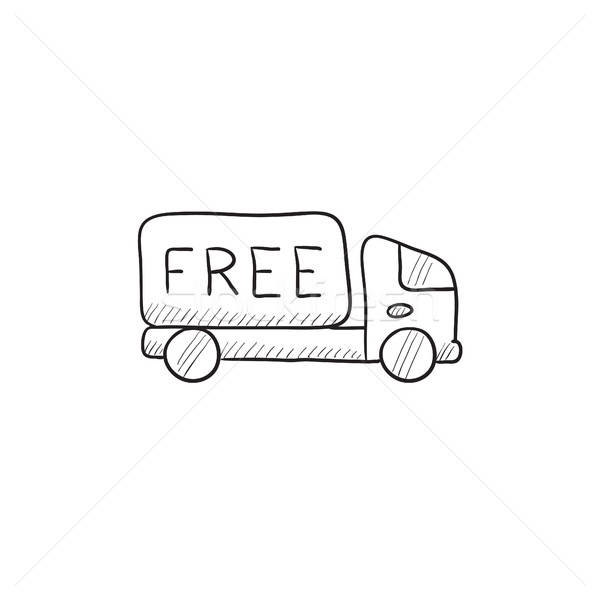 600x600 Free Delivery Truck Sketch Icon Vector Illustration Andrei - Delivery Truck Drawing