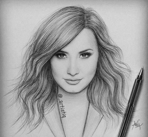 500x461 Drawing Demi Lovato Discovered - Demi Lovato Drawing