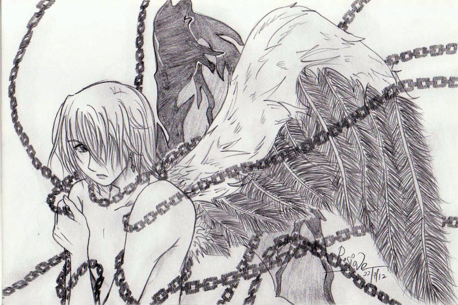 900x601 Huge Collection Of 'half Angel Half Demon Drawing' Download More - Demon Angel Drawing