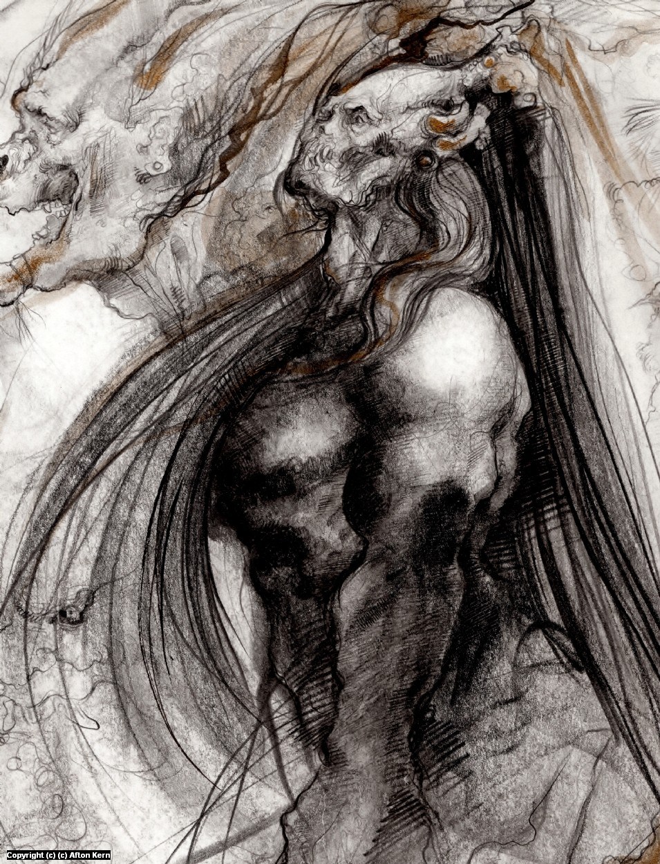 955x1250 angel demons kissing sketch - Demon Angel Drawing