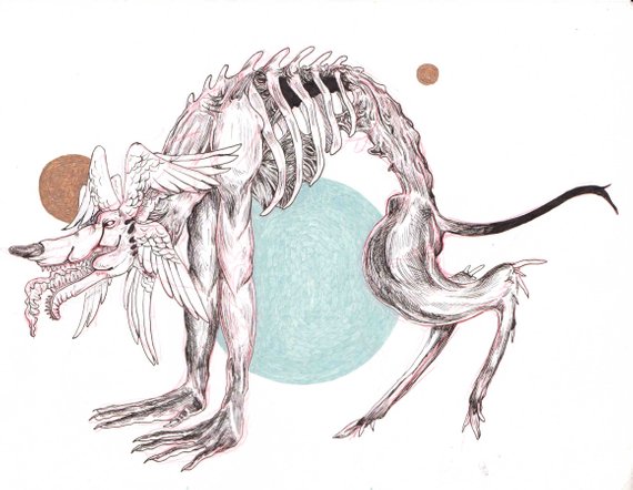 570x442 Demon Dog Etsy - Demon Dog Drawing