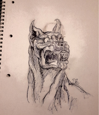320x372 Drawing Demon Dogs Are Really Fun - Demon Dog Drawing