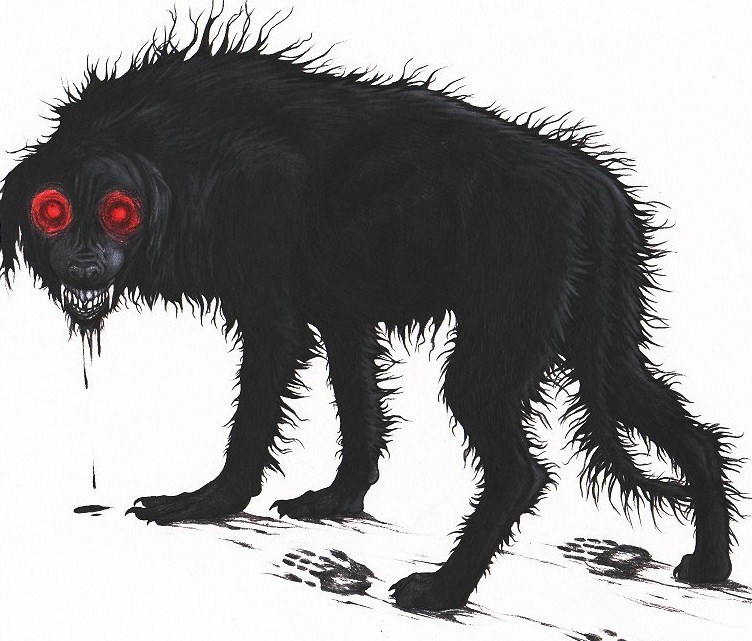 752x641 Black Dog Monsterspedia Wiki Fandom Powered - Demon Dog Drawing