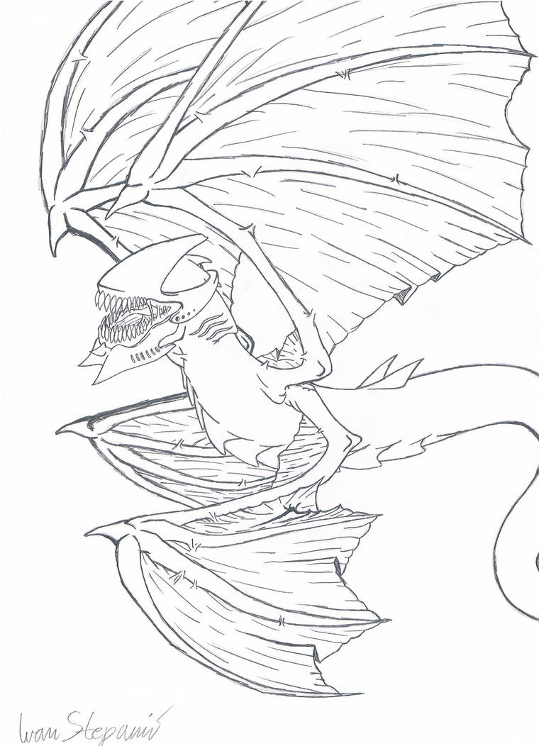 760x1052 Demon Dragon Drawing - Demon Dragon Drawing
