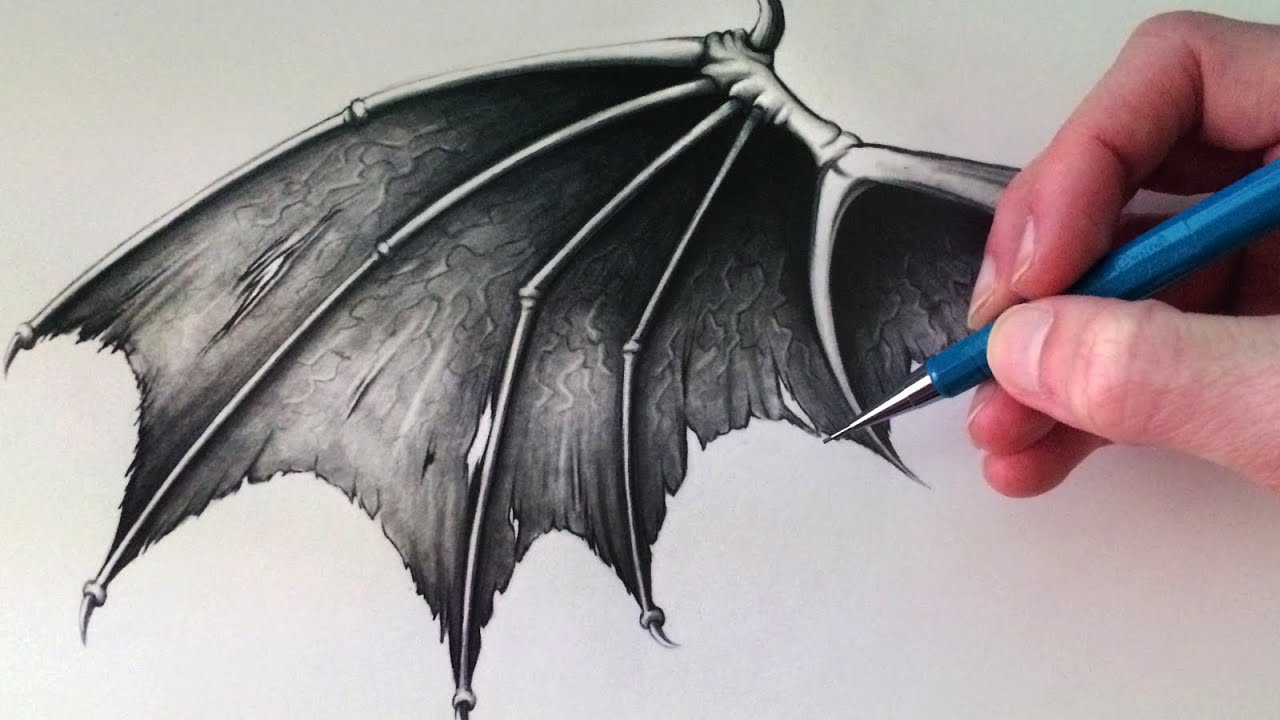 1280x720 How To Draw A Demon Wing - Demon Dragon Drawing