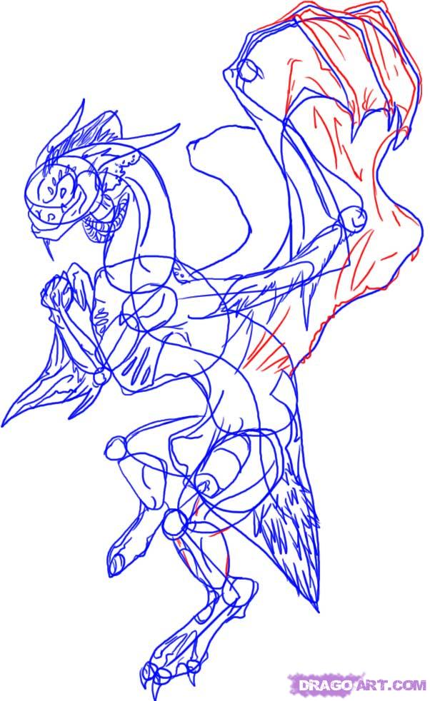 602x982 Step How To Draw A Simple Demon Dragon - Demon Dragon Drawing