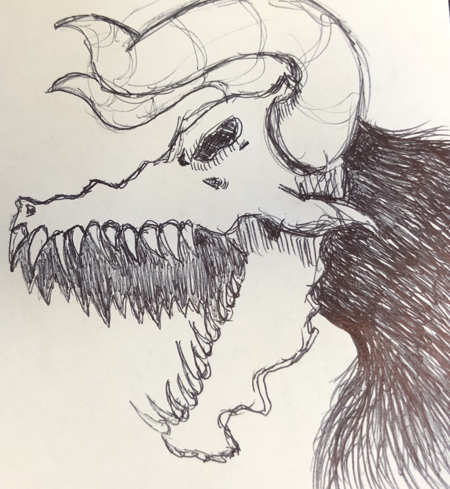 Демон зарисовки карандашом
