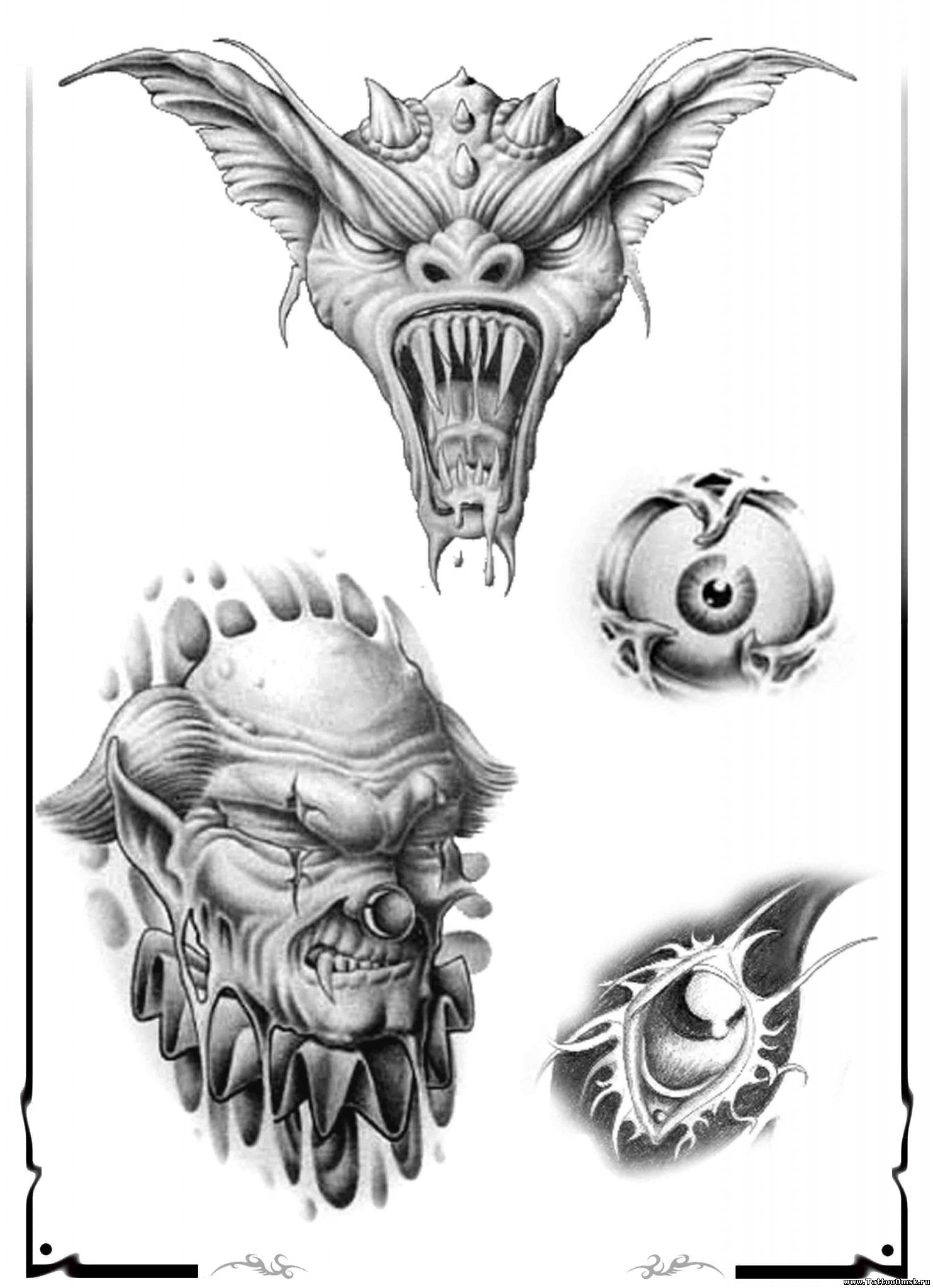 1483x2048 Incredible Art Grey Ink Demon Face Tattoo Design Ideas - Demon Drawing Ideas