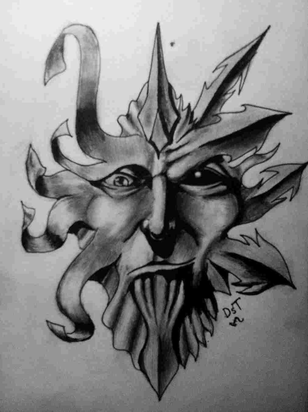 1011x1349 Demon Face Drawing Design - Demon Drawing Ideas