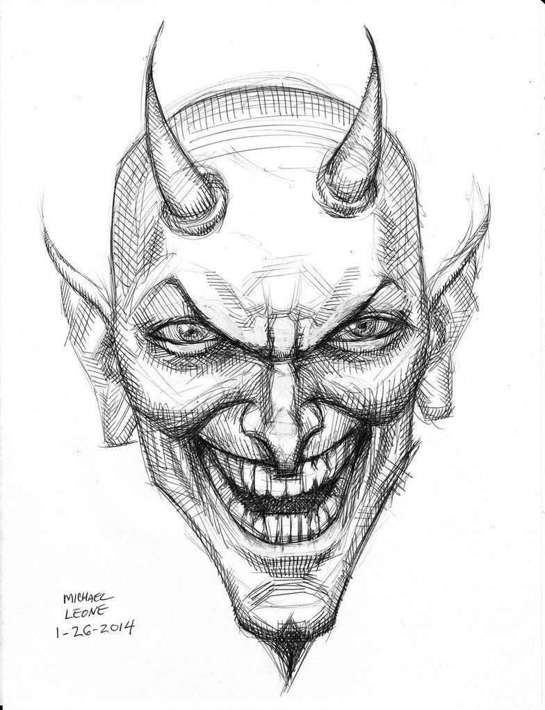 Pencil Sketch Demon Face And Devil Face Drawing Pictures Devil - Demon Draw...